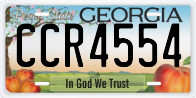 GA license plate CCR4554