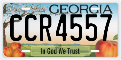 GA license plate CCR4557