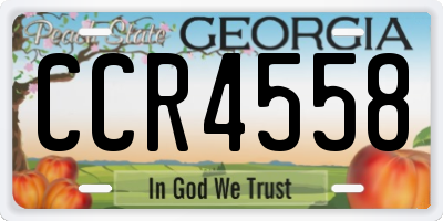 GA license plate CCR4558