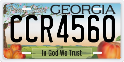GA license plate CCR4560