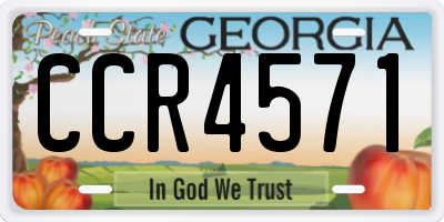 GA license plate CCR4571