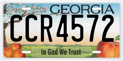 GA license plate CCR4572