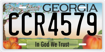 GA license plate CCR4579