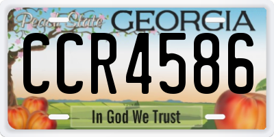 GA license plate CCR4586