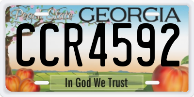 GA license plate CCR4592