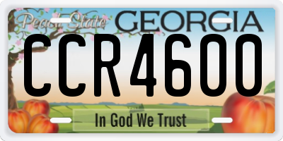 GA license plate CCR4600