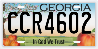 GA license plate CCR4602