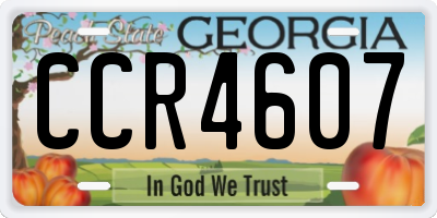 GA license plate CCR4607