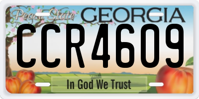 GA license plate CCR4609