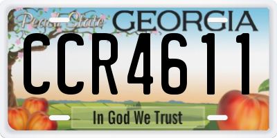 GA license plate CCR4611