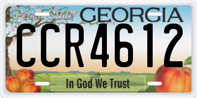 GA license plate CCR4612