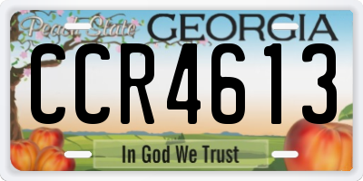 GA license plate CCR4613