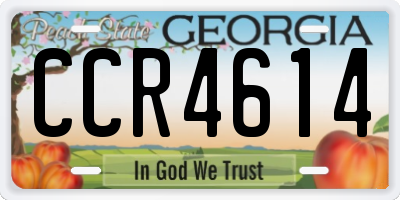 GA license plate CCR4614