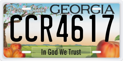GA license plate CCR4617