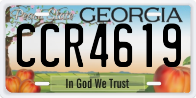 GA license plate CCR4619