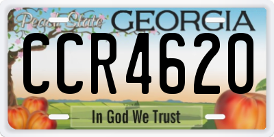 GA license plate CCR4620