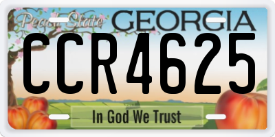 GA license plate CCR4625