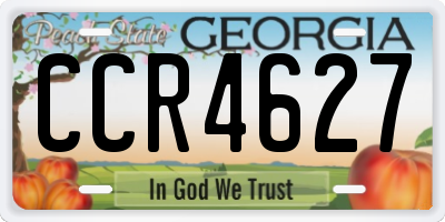 GA license plate CCR4627