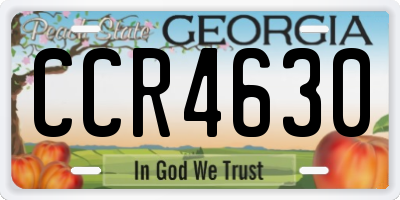 GA license plate CCR4630