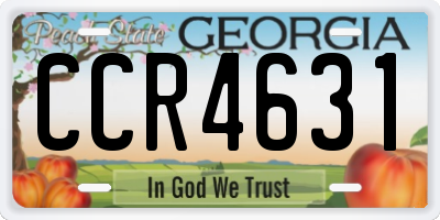 GA license plate CCR4631
