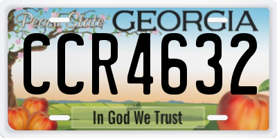 GA license plate CCR4632