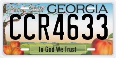 GA license plate CCR4633