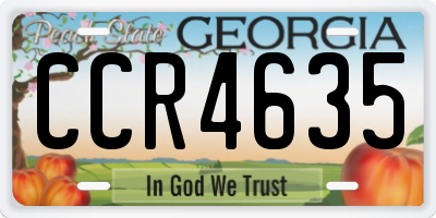 GA license plate CCR4635