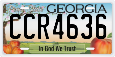 GA license plate CCR4636