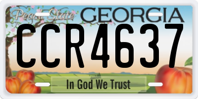 GA license plate CCR4637