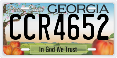 GA license plate CCR4652