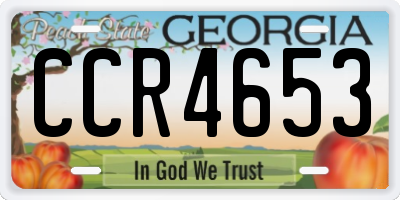 GA license plate CCR4653