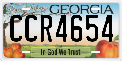 GA license plate CCR4654