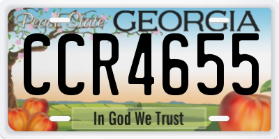 GA license plate CCR4655