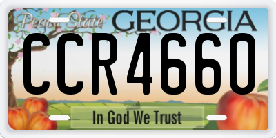 GA license plate CCR4660