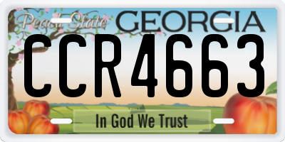 GA license plate CCR4663
