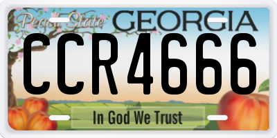 GA license plate CCR4666