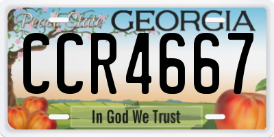 GA license plate CCR4667