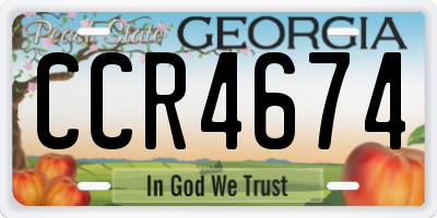 GA license plate CCR4674
