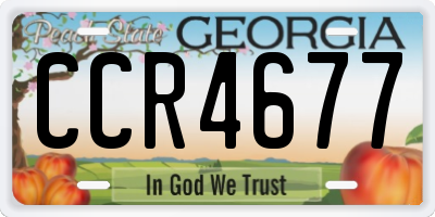 GA license plate CCR4677