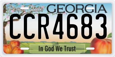 GA license plate CCR4683