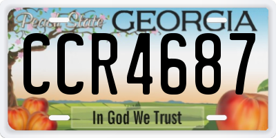 GA license plate CCR4687