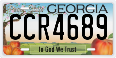GA license plate CCR4689