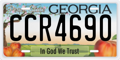 GA license plate CCR4690