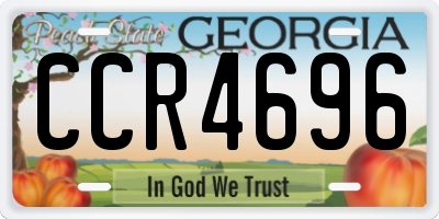 GA license plate CCR4696