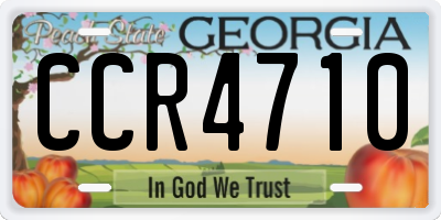 GA license plate CCR4710