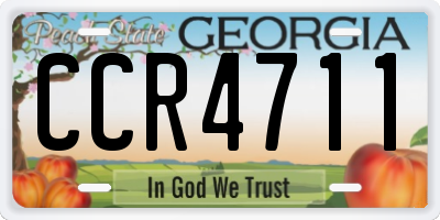 GA license plate CCR4711