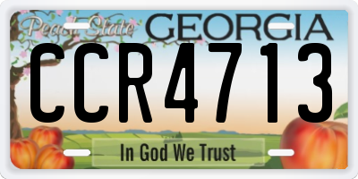 GA license plate CCR4713