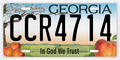 GA license plate CCR4714