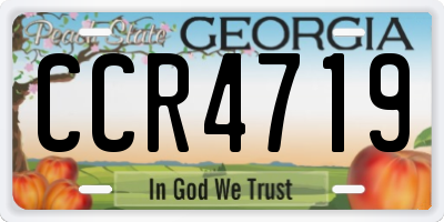 GA license plate CCR4719