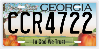 GA license plate CCR4722